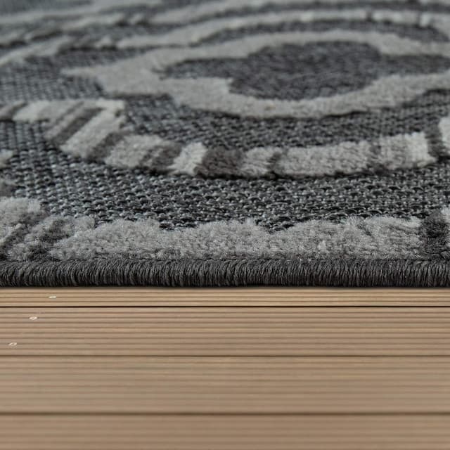 Detalle 2 de Paco Home tapis d’intérieur & extérieur 120x170 cm gris 3, motif géométrique