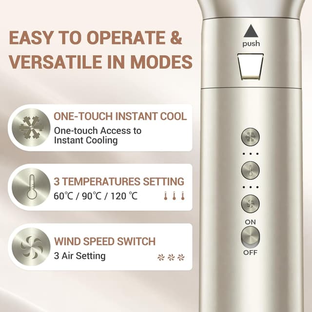 Thumbnail 6 de Lavomist 8-in-1 Dual Voltage Hot Air Styler & Hair Dryer Brush (110,000 RPM) with Travel Bag