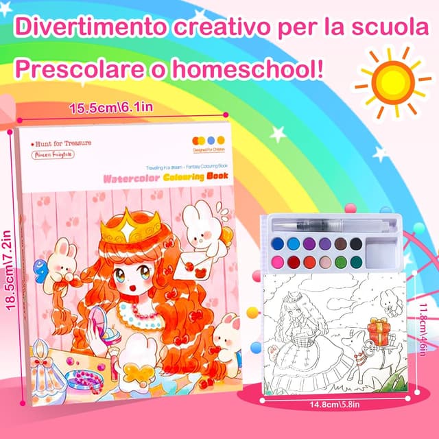 Thumbnail 4 de Aannanl Libro da Colorare con Acqua 24 pagine