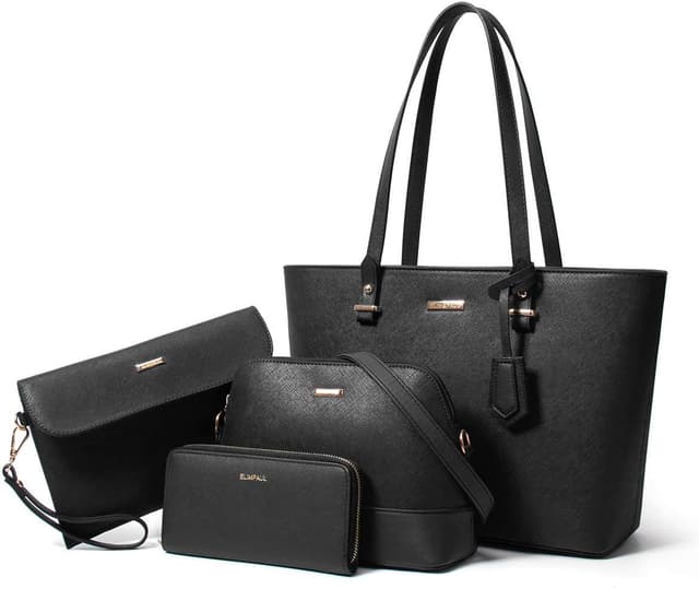 Detalle de YTL Damen Tote-/Shopper-Set (4-teilig) mit Geldbörse & Kartenhalter – groß für Büro, Schule, Einkauf & Reise