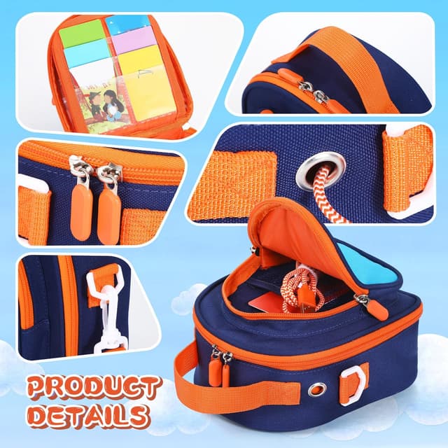 Detalle de Carrying Case Compatible with Yoto Mini (2024 Edition) – 30 Cards Storage Bag with Handle & Shoulder Strap (Blue)