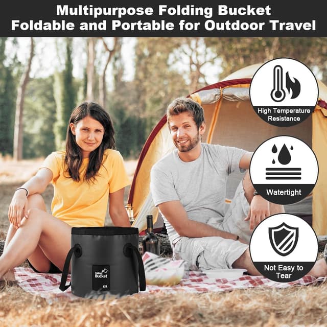 Detalle de Seau pliable flintronic 10L / 12L / 20L : portable et peu encombrant pour la pêche, la rando et le jardin