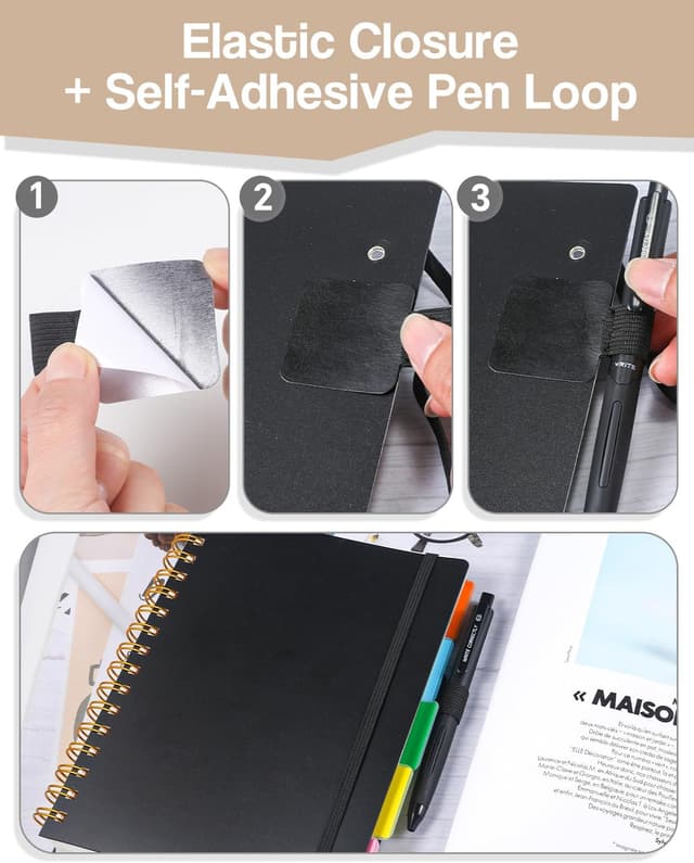 Detalle 1 de ihaspoko A5 Notebook with Dividers (300 pages) – 100GSM spill-proof paper & PVC hard cover