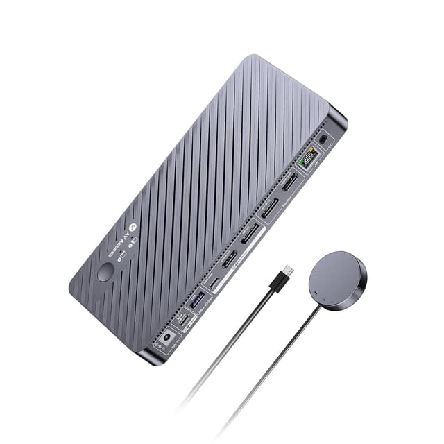 Detalle de AV Access Docking station KVM 8K a 60 Hz con doppio monitor e carica 100 W (1 portatile + 1 desktop)