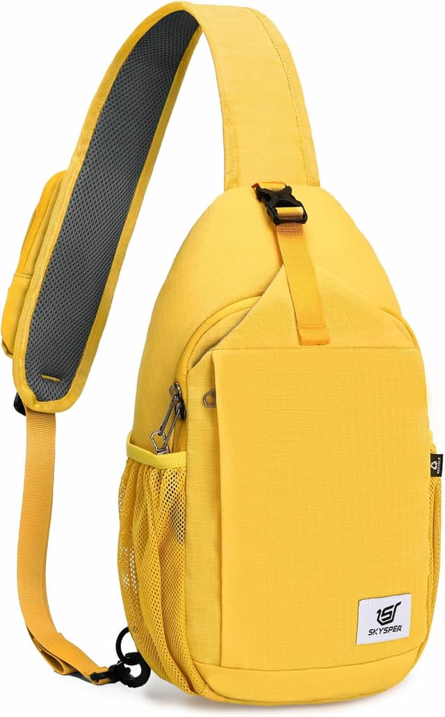 Detalle de SKYSPER Sling Bag RFID Cross Body Bag (Recycled) – Travel Daypack for Tablet, Phone & Essentials