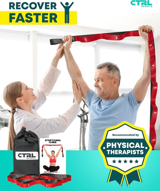 Detalle 1 de Stretching Strap with Loops (Non-Elastic) for Yoga, Physical Therapy & Flexibility