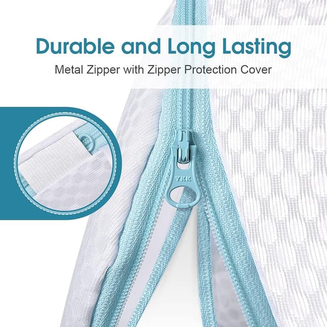 Detalle 2 de OTraki 2 Pack Shoe Washing Machine Bag with Zips for Trainers, Football Boots, Socks & More