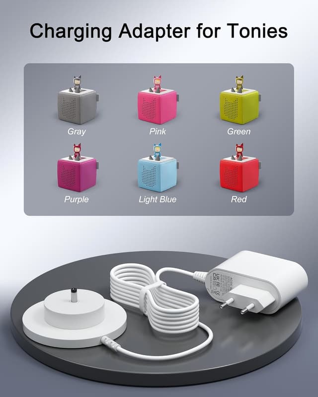 Detalle 2 de Toniebox Ladegerät/Ladestation für 9V 1,5A – Netzteil-Ersatz zum Aufladen ohne Kabel