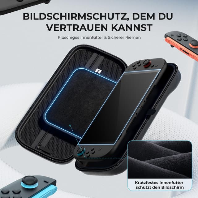 Detalle de ECHTPower Tasche für 2025 Switch 2 – Reisetasche mit 10 Spielkassetten