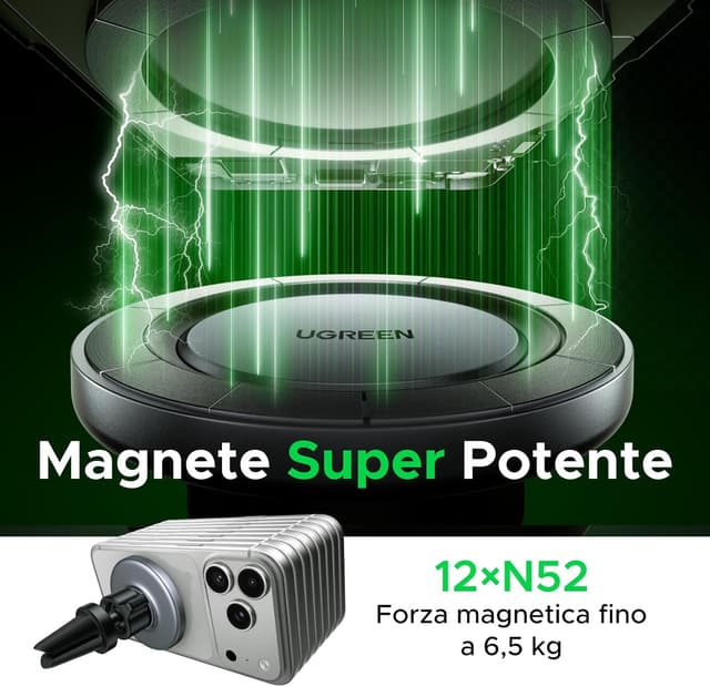 Detalle 2 de UGREEN Supporto auto MagSafe per iPhone e Android