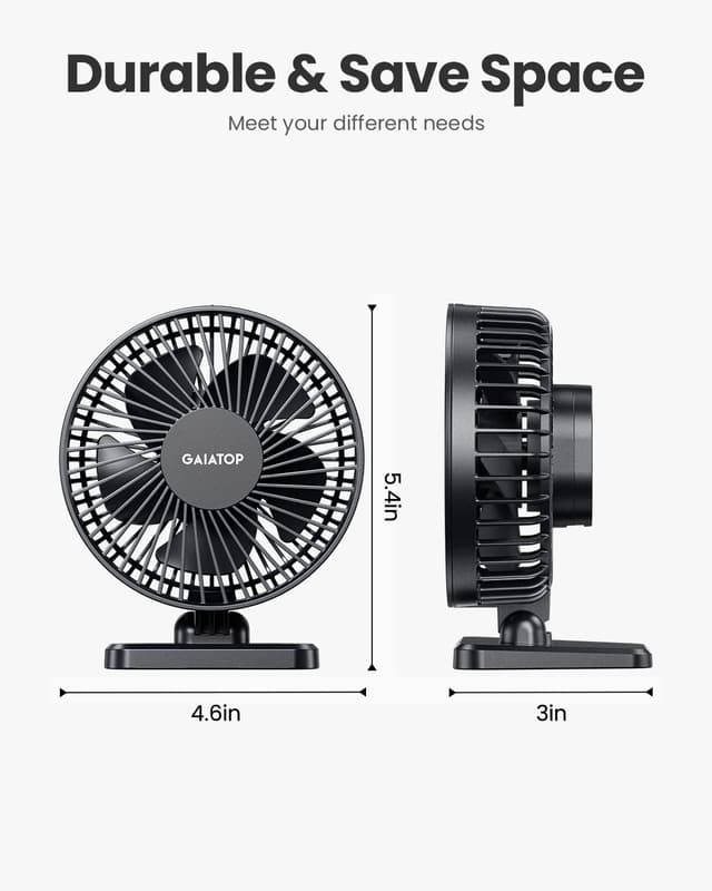Thumbnail 4 de gaiatop USB Desk Fan Small Portable 3-speed mini fan 🌀