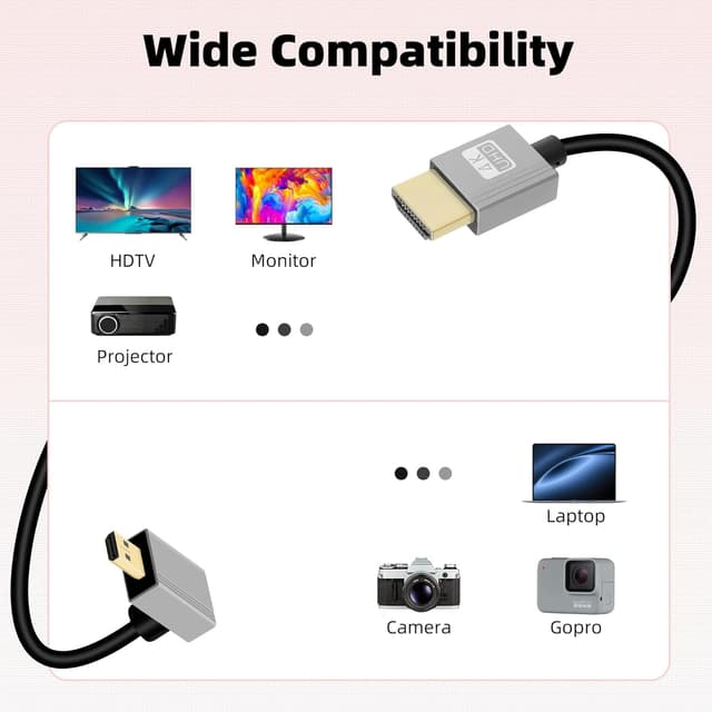 Thumbnail 5 de RIIEYOCA 4K Micro HDTV Cable 90°