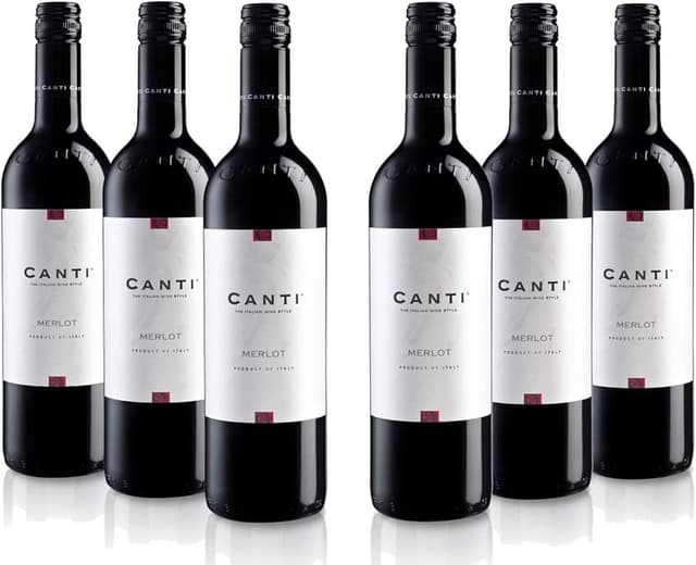 Imagen de Canti Merlot Italiano - Vino Tinto Seco 🍷 Paquete de 6 en OfertitasTOP
