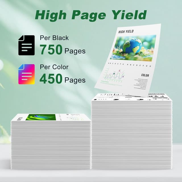 Detalle de MYTONER 63XL Black and Color Ink Cartridges Combo Pack (Replacement for HP 63 / 63XL)