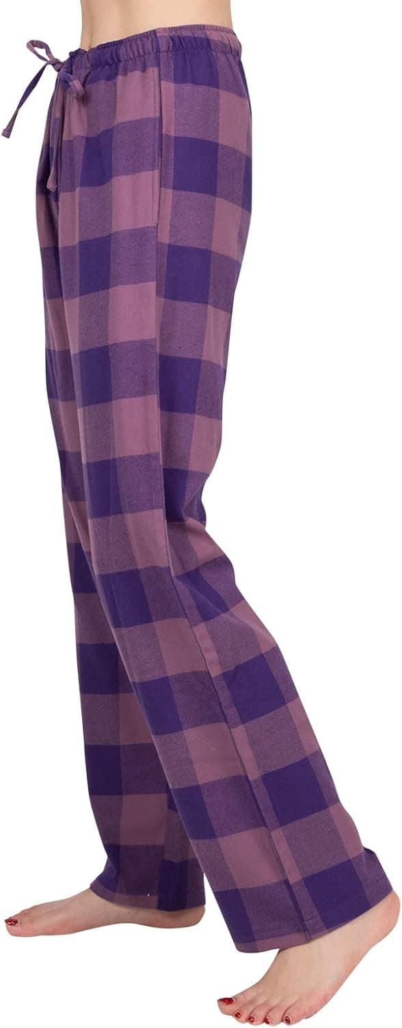 Detalle de JTPW Damen Pyjama-Lounge Bottoms aus Baumwollflanell mit Taschen – super soft & warm