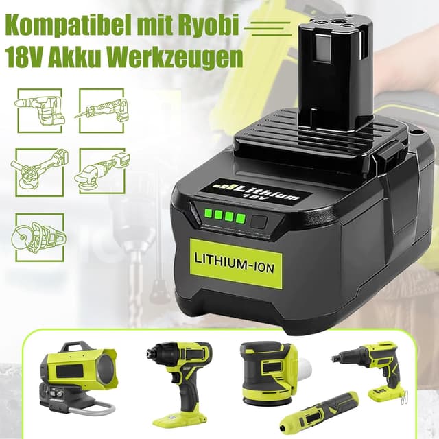 Detalle 1 de Ryobi 18V Ersatzakkus 5,0Ah 2 Stück