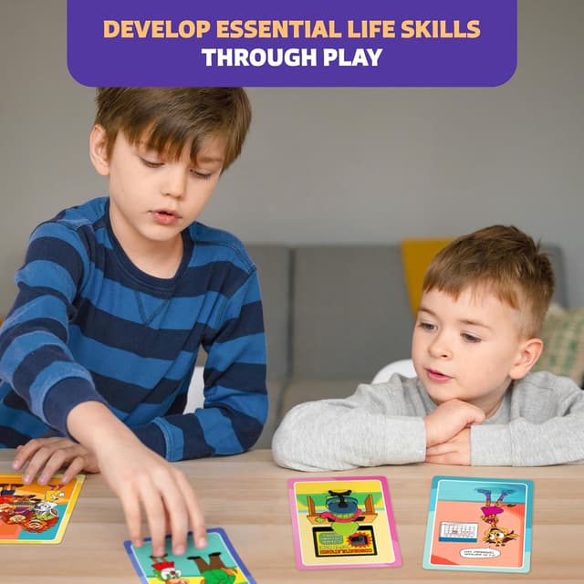 Detalle de Who What Why Mega Pack Conversation Cards for Kids (120 Picture Cards) – Speech & Counseling Therapy Game for Ages 4+