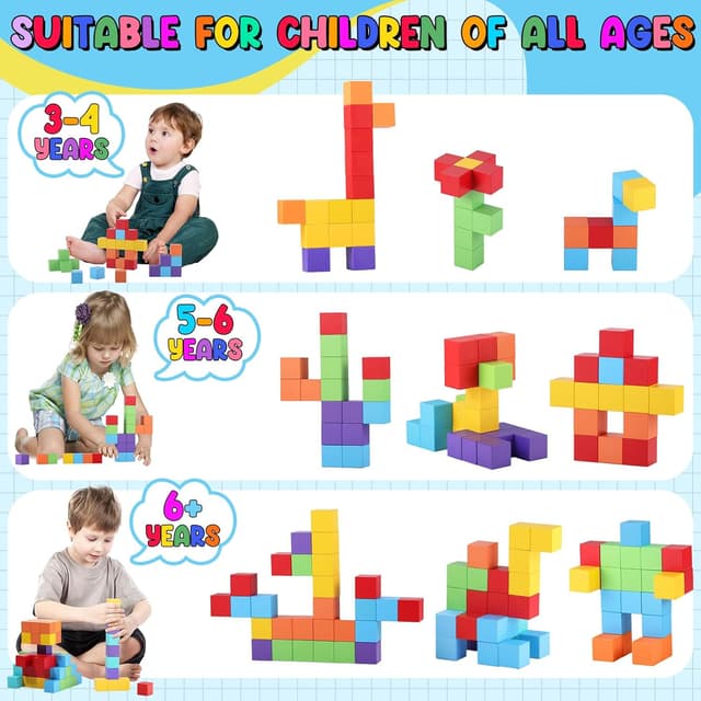 Detalle de GAGAKU Magnetic Building Blocks (Magnetic Cubes) for 18 months+
