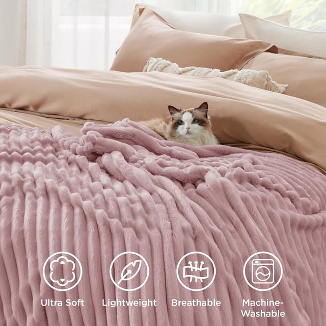 Detalle de Bedsure fleece throw blanket 130x170 cm