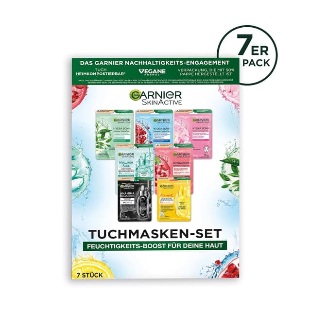Thumbnail 3 de Garnier Tuchmasken Set 7×28 g Gesichtsmasken