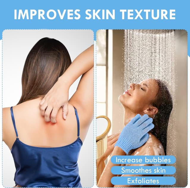 Detalle de URAQT Guanto Esfoliante da 6 Pezzi: guanti doccia riutilizzabili a doppia faccia
