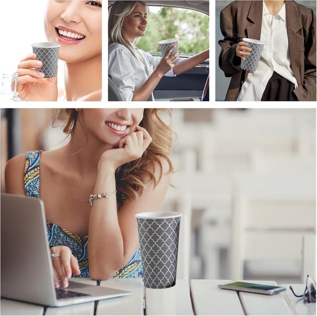 Thumbnail 6 de Lamosi Coffee Cups 12 oz disposable paper cups