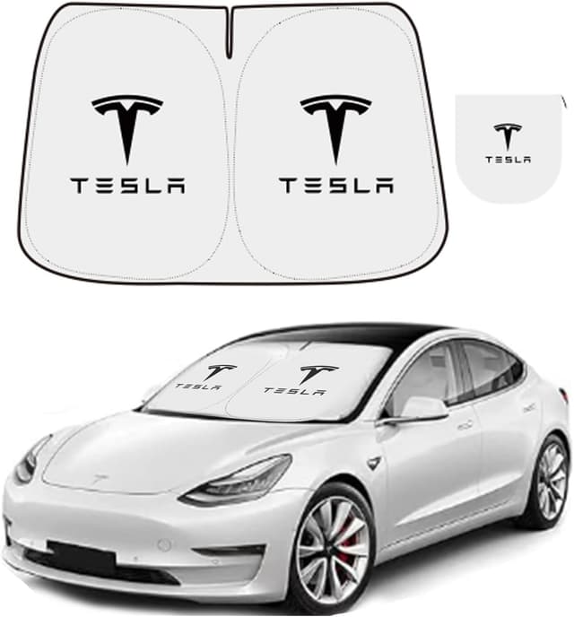 Detalle de 300T Front Window Sunshade for Tesla Model 3 & Model Y (Collapsible, Storage Bag)