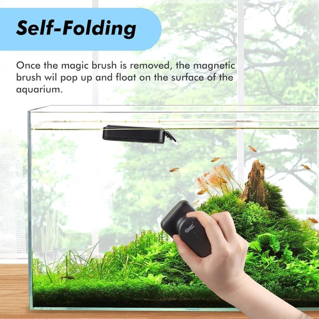 Detalle 2 de hygger Aquarium Magnet Cleaner Brush – floating magnetic glass cleaner with two detachable blades