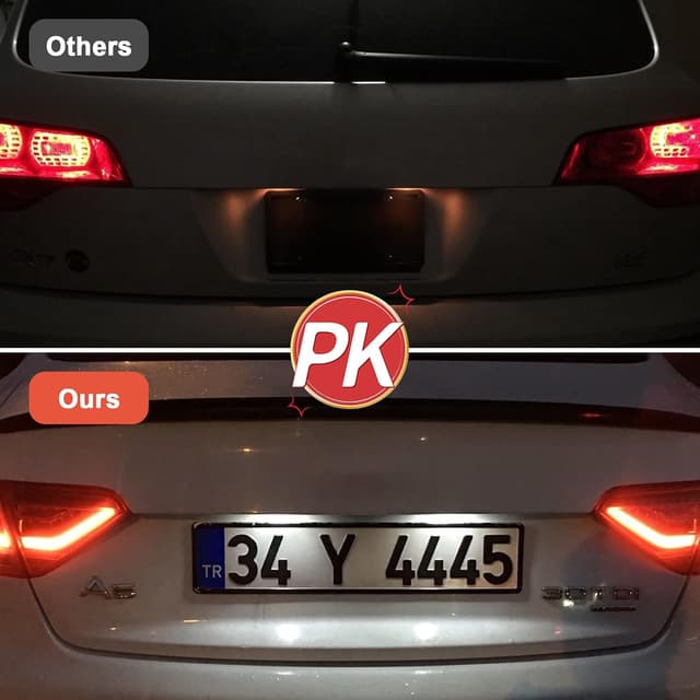 Detalle de URAQT luci LED per targa (2 pezzi) 12 V 6500 K, senza errori, per Ford Focus C-MAX I 2003-2007 e Focus MK2 2003-2008, nero