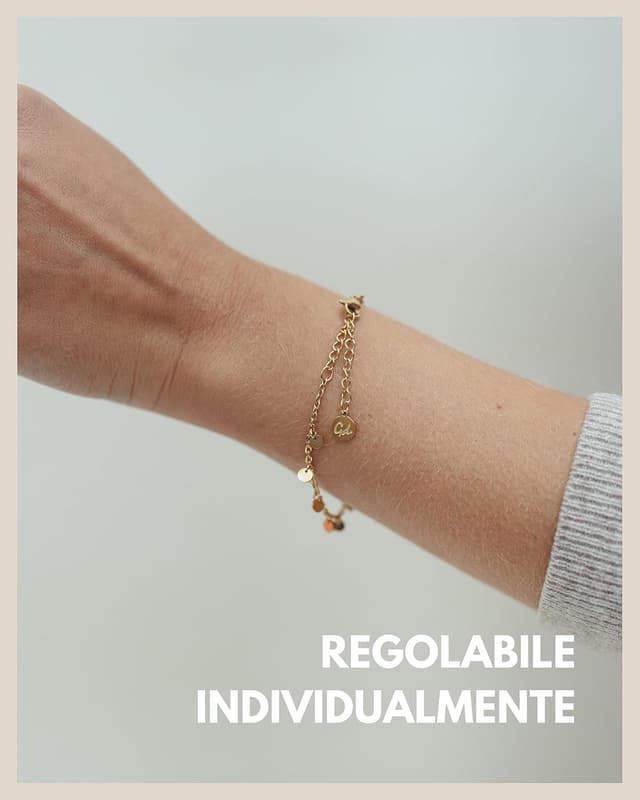 Detalle 2 de Bracciale a piastrina GD GOOD.designs da donna in acciaio 316L impermeabile, regolabile 15–19 cm