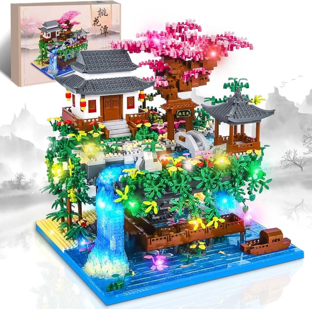 Detalle de Charmofun Micro-briques 3320 pièces – Maquette architecture chinoise avec éclairage LED