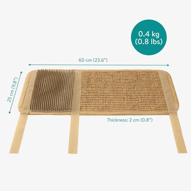 Detalle 2 de Navaris Cat Scratcher and Brush Table Leg Protector sisal mat for furniture protection