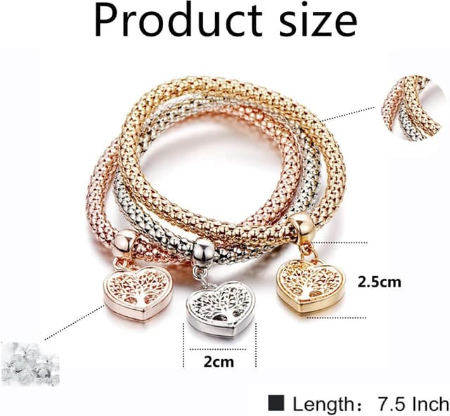 Detalle de AONAT braccialetto charm 3 pezzi