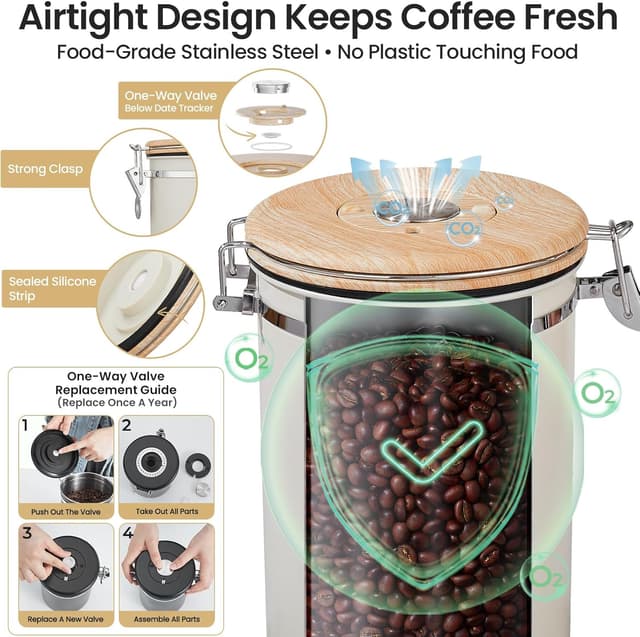 Thumbnail 4 de Veken 39 OZ Coffee Canister airtight storage