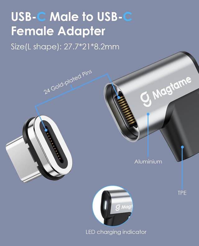 Thumbnail 4 de Magtame Adaptador USB C Magnético 90° – 240W ⚡