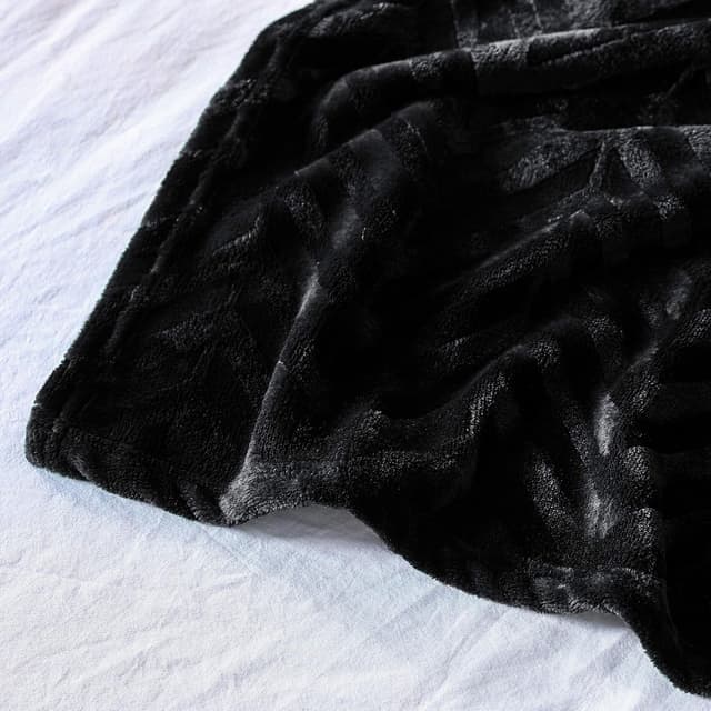 Thumbnail 6 de Whale Flannel Fleece Queen Blanket 90x90 Black