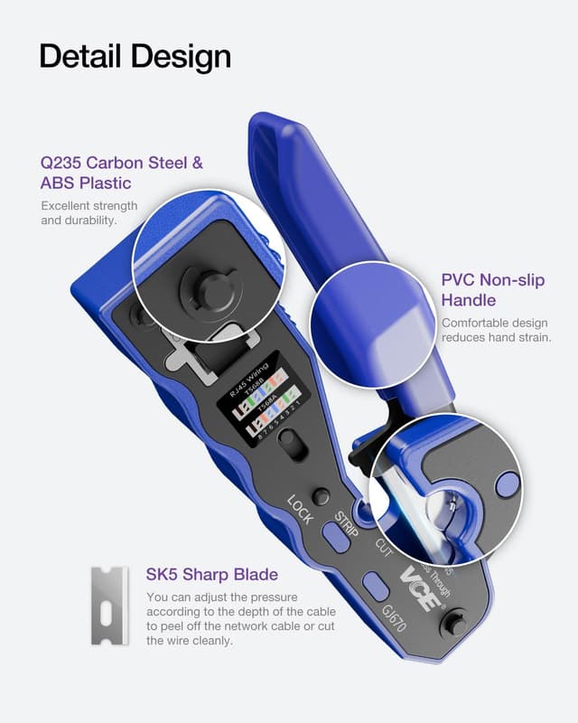 Thumbnail 3 de VCE GJ670BL RJ45 crimp tool for Cat6