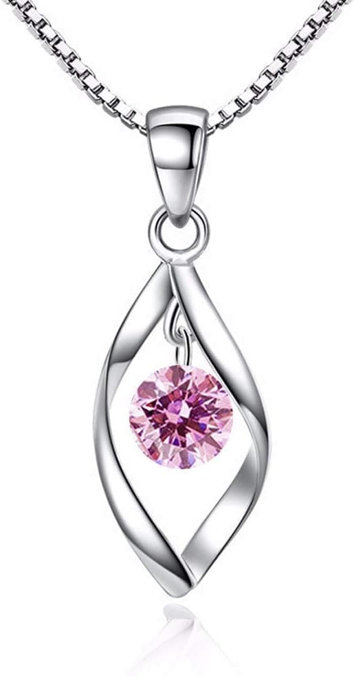 Detalle de Zolkamery Schmuckset aus 925 Sterlingsilber für Damen: Twist Halskette & Ohrringe mit Zirkonia