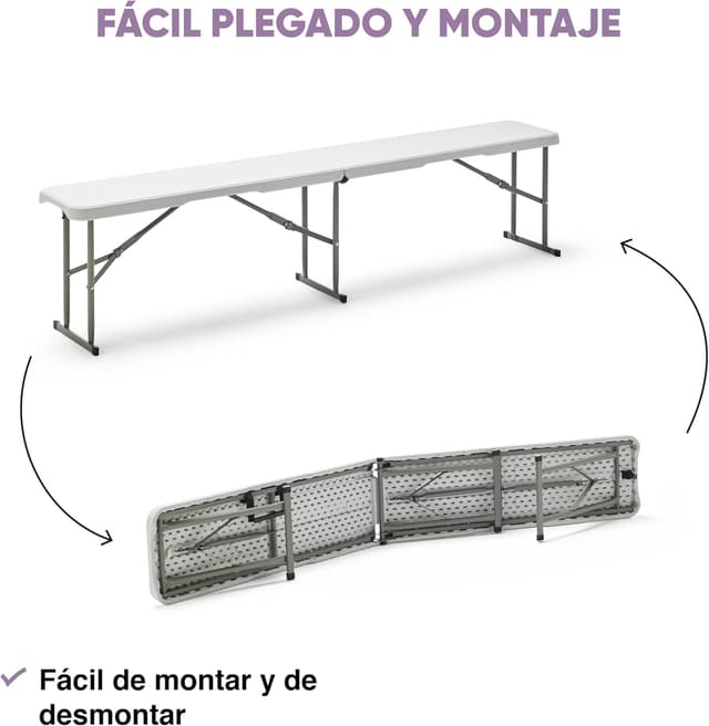Thumbnail 5 de KG KITGARDEN Banco plegable 180x28x43 cm