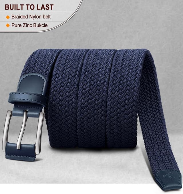 Detalle 2 de BULLIANT cintura elastica intrecciata da uomo con fibbia in lega di zinco, 35 mm