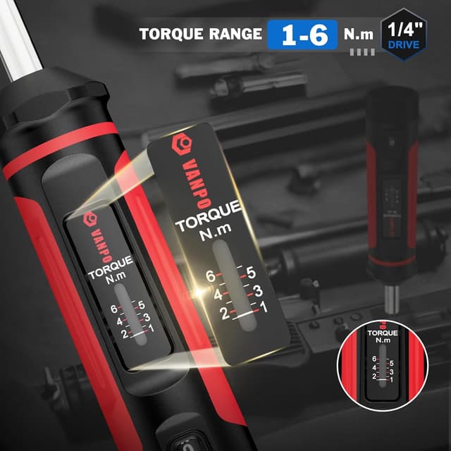 Detalle de VANPO Drehmomentschraubendreher 1/4 Zoll 1–6 Nm