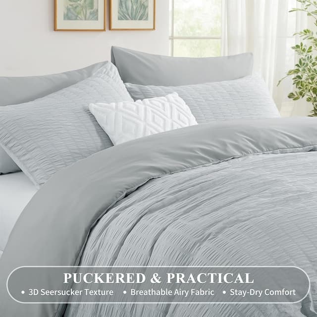 Detalle 2 de Aisbo King Size Seersucker Duvet Cover 230×220cm