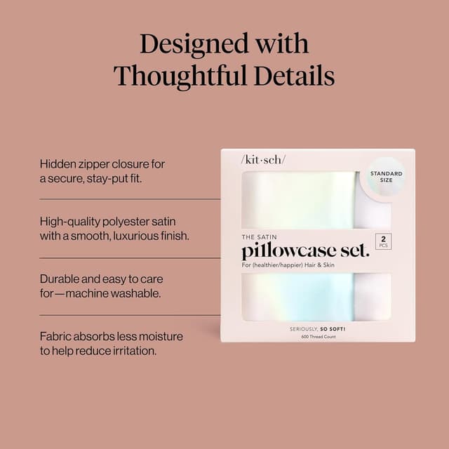 Detalle 1 de Kitsch Satin Pillowcase 19"x26"