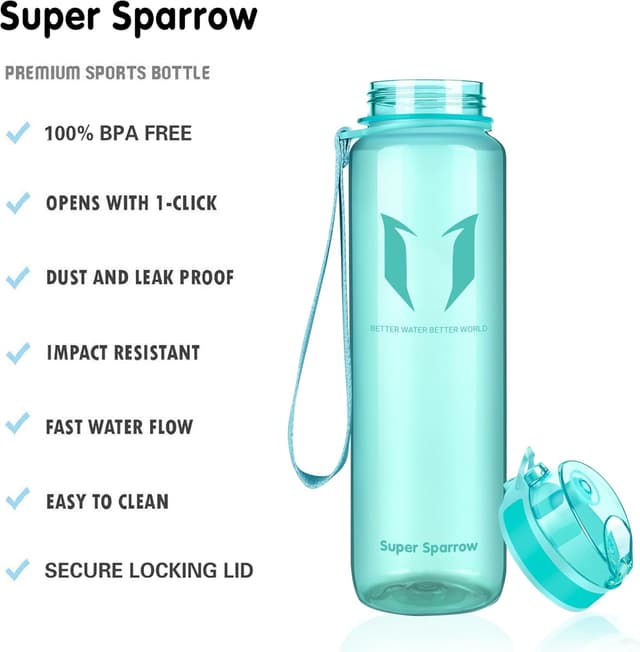 Detalle 2 de Super Sparrow Botella de Agua Deportiva 750ml