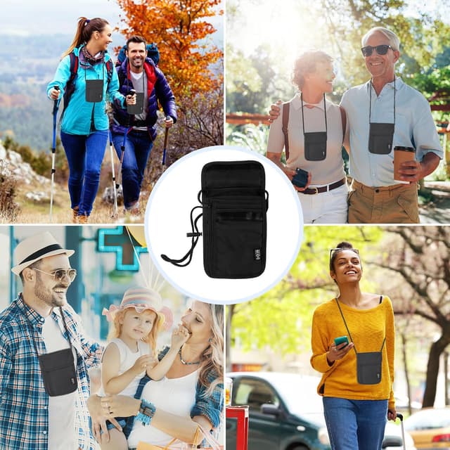 Thumbnail 6 de Brustbeutel mit RFID-Schutz (Anti-Diebstahl) – unisex Reisegeldbeutel, wasserdichtes Nylon, schwarz