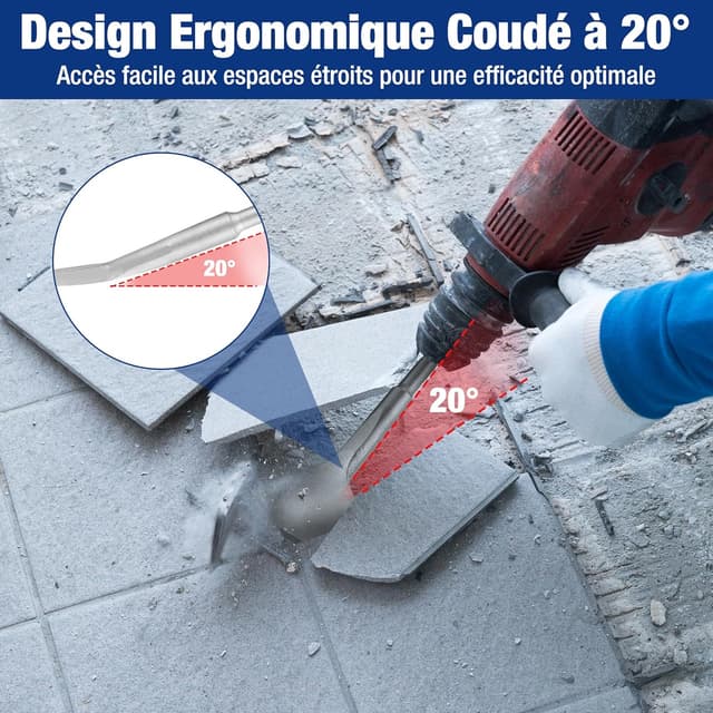 Thumbnail 3 de WORKPRO Burin SDS Plus 165×75 mm pour carrelage