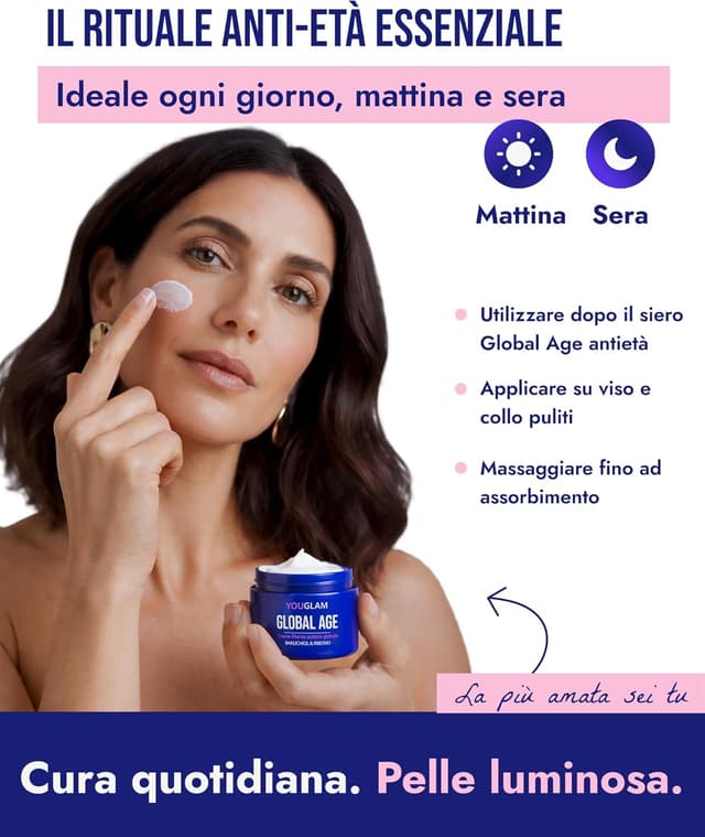 Thumbnail 6 de YOUGLAM Global Age Crema Viso Antirughe Donna con bakuchiol, acido ialuronico e ribosio – 50 ml