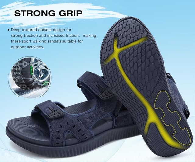 Detalle de KuaiLu Herren Wandersandalen – orthopädische Recovery Trekkingsandalen für Sommer & Outdoor (Gr. 40–48)