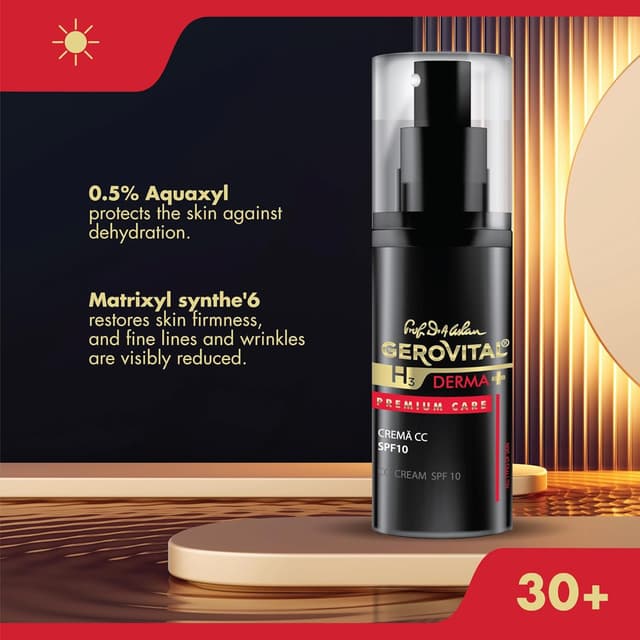 Detalle de CC Creme Gesicht LSF 10 mit anpassbarem Farbton – 30 ml, Gerovital H3 Derma+ Premium Care