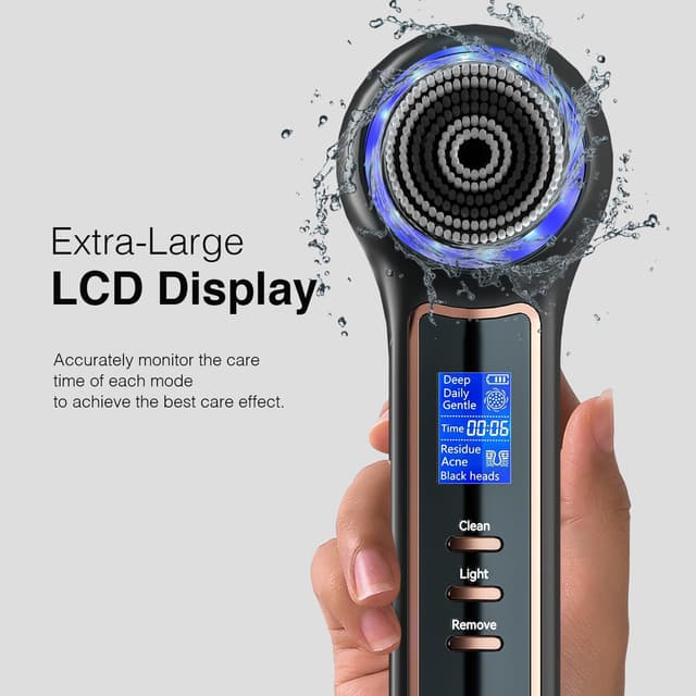 Detalle 2 de UMICKOO Electric Facial Cleansing Brush with LCD Screen (3-in-1, Rechargeable, IPX7)